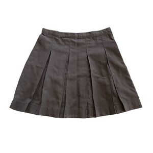 Lands' End Girls School Uniform Mini Skirt Sz12 Gray  Pleated Preppy Classic Y2K